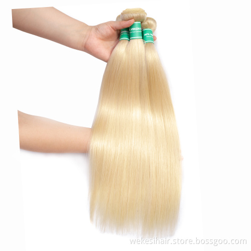 Wholesale 613 Blonde Hair Weave Bundles Virgin Brazilian Human Hair 613 Bundles With HD lace Frontal Closure